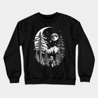 Hiking, Stars, Forest & Moon Celestial Crewneck Sweatshirt